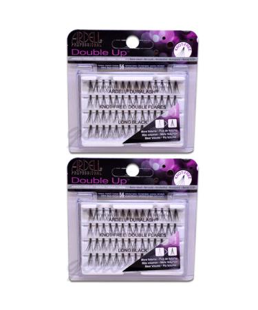 (2 PACK) Ardell Double Up Knot Free Double Flares Long Black
