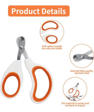 1 Pcs Pet Nail Clippers - Stainless Steel Cat Claw Clippers with Safety Guard - Professional Cat Nail Clippers for Kittens Rabbits Hamsters Birds and Other Small Animals - Non-Slip Handles - Buy Online on GoSupps.com