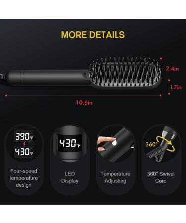 Buy Nisperos Hair Straightening Brush - 4 Temp Settings Dual Voltage Ionic Heating Auto-Off & Built-in Comb - Perfect for Salon Results - Buy Online on GoSupps.com