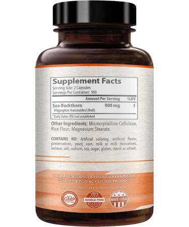 Healthy Way Pure Omega 7 Fatty Acids 200 Capsules 900mg Natural Sea Buckthorn Oil NON-GMO USA Made - Buy Online on GoSupps.com