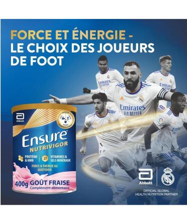 Ensure NutriVigor Fraise & Vanille 400g - Compl ment alimentaire avec prot ines 27 vitamines et min raux et HMB - Pour une alimentation saine et quilibr e - 1x Fraise 400g + 1x Vanille 400g - Buy Online on GoSupps.com