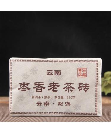 HQZM 250g Puer Old Tea with Big Leaf and Jujube Fragrance Old More Fragrant Puer Ripe Brick Tea - Buy Online on GoSupps.com