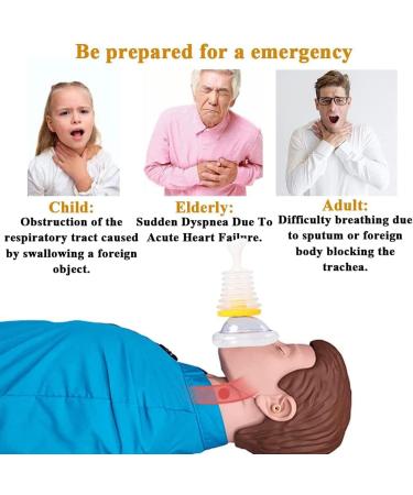 Choking Rescue Device Portable Choking Rescue Device First Aid Kit for Kids and Adults Portable Airway Suction Device | Anti Choking Device for Children and Adults- Yellow Travel Kit 2 masks of different sizes - Buy Online on GoSupps.com