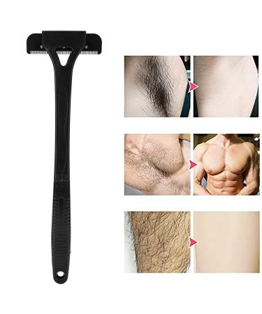 Professional Back Razor for Men - Extra Long Handle Foldable Manual Back Knife (Black) - Lightweight & Easy to Use - Buy Online on GoSupps.com
