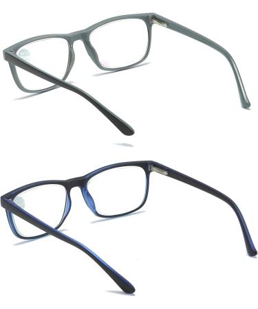 MMOWW 2-Pack Reading Glasses for Men & Women - Anti-Blue Light Computer Glasses with Spring Hinges (Gray + Blue 3.0x) - Ship Internationally - Buy Online on GoSupps.com