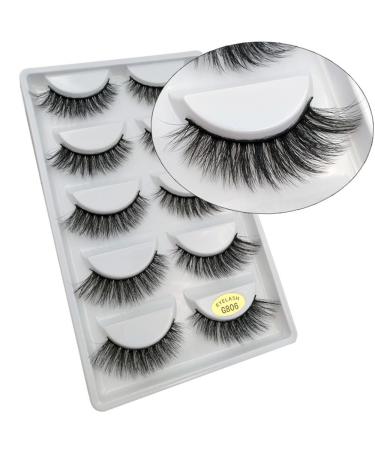 Buy Anself 5 Pairs 3D False Eyelashes - Natural Black Long & Reusable G806 | International Shipping Available - Buy Online on GoSupps.com