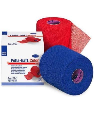 HARTMANN 9324742 Peha-Haft Color Cohesive Elastic Fixation Bandage Blue 8cm x 20m