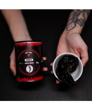HOT CHIP Pasilla Dried chili peppers 30 g 2500 SHU mild sweet and smoke Mexican peppers for enchiladas quesadillas meat and vegetables 100 natural - Buy Online on GoSupps.com