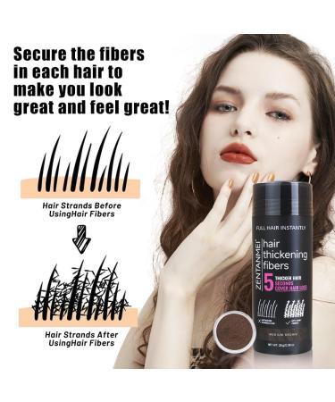 All-Natural Hair Fibers for Thinning Hair - Medium Brown | Hair Volume Powder & Bald Spot Cover Up for Men & Women - 0.98 Oz - Buy Online on GoSupps.com
