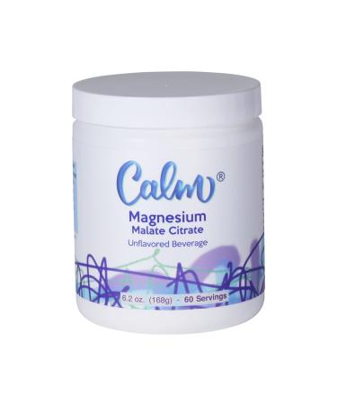 CALM Magnesium Malate and CALM Magnesium Citrate a Calm Magnesium Powder Supplement for Stress Relief Calm Sleep Support  Dissolves Fully - Most bioavailability Possible - NO Fizz  60 Servings