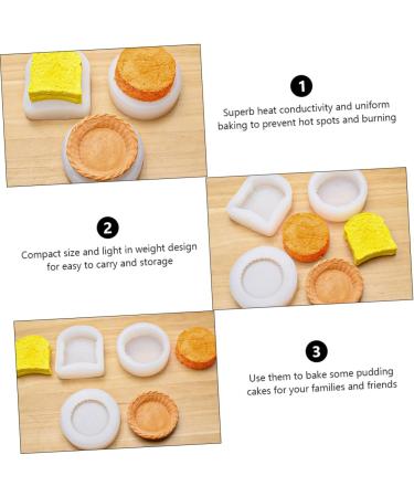 Zerodeko 2pcs Cake Mold Chocolate Making Egg Tart Candy Baking Accessories Muffin Baking Molds Silicone Bakeware Ice Ball Mold Candle Molds Baking Supplies Cake Pie Silica Gel White Fluffy White 9X8X2.6CM - Buy Online on GoSupps.com