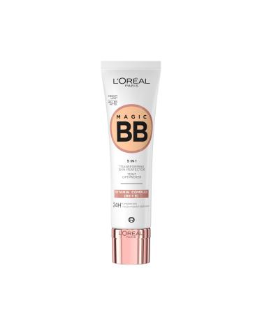 L'Or al Paris Magic BB Cream with SPF 20 5-in-1 Skin Tint with Vitamin B5 and Vitamin E Lightweight Hydrating Formula Adapts to Skin Tone for a Natural Glowy Finish 30 ml Shade: 03 Medium Light 03 Medium Light 30 ml (Pack of 1)