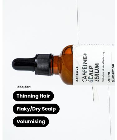 ManCave Caffeine+ Scalp Serum 50ml for Men Stimulate and Condition Scalp with Caffeine and Rosemary Oil Exfoliate Dry Flaky and Itchy Scalp with Salicylic Acid Natural Formulation Vegan Friendly - Buy Online on GoSupps.com