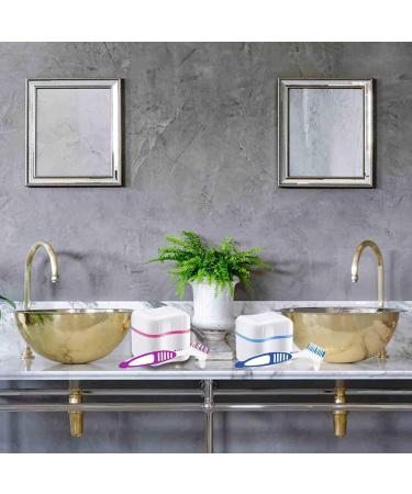Buy Denture Care Kit: 2 Tooth Plaster Boxes & Toothbrushes for Adults | Clean & Store Your Dentures | Fast International Shipping - Buy Online on GoSupps.com