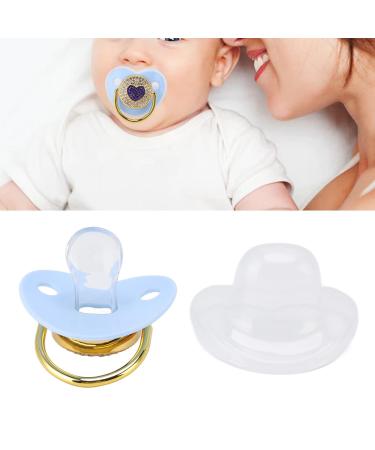 Heart-Shaped Silicone Baby Pacifier - Rhinestone Infant Soothing Toy for Newborns 6-18 Months - Ideal Breastfeeding Gift (Blue) - Buy Online on GoSupps.com