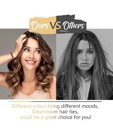 Dreamlover Seamless Hair Ties for Women - No Damage, Thick Hair Ponytail Holders, 50 Pack Multi Colors - Buy Online on GoSupps.com