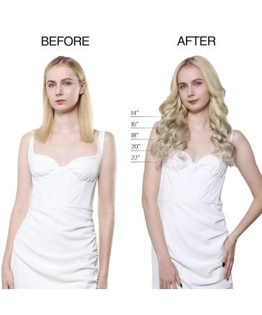 Doores Seamless Clip-In Extensions | Real Hair 18 Inch 7 Pieces Ash Blonde Highlights Platinum Blonde 45cm 110g - Buy Online on GoSupps.com