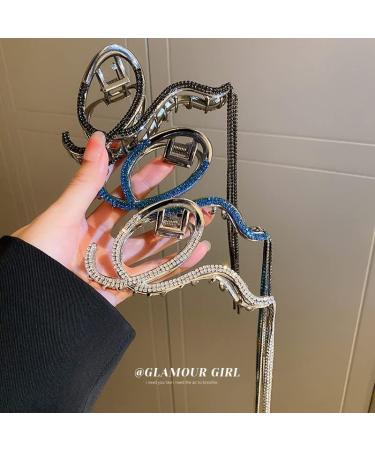 Hair accessories for women banana clips hair Claws Clips Hair Accessories Letter Q Tassel Hairpin Back Head Curling Large Metal Shark Claw Clip Temperament Hair Accessories Female Gold-color (Color : - Buy Online on GoSupps.com