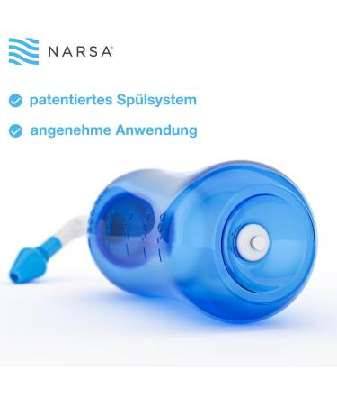 Nasal Shower Set Narsa | 30x Nose Rinsing Salt | 3 Attachments for Adults & Children | Effective Nasal Cleaning for Colds & Allergies - Buy Online on GoSupps.com