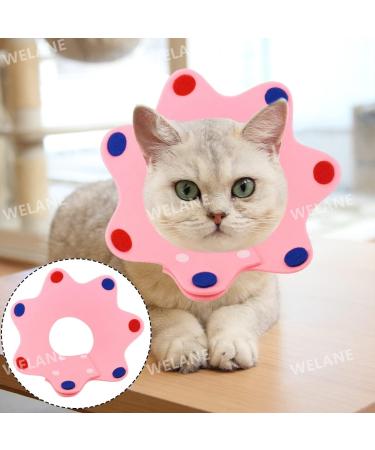Adjustable Cat Recovery Collar 2 PCS Crown Shape Post Surgical Soft Pet Protection Collar for Kitten Cats Puppy (Pink & Yellow) Rose Yellow M - Buy Online on GoSupps.com