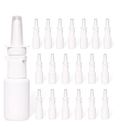 JULLY! Sprayer (20-Pack) 20ML The Best Refillable Pump Sprayer for Nose Medical Home Remedy Saline Easy to Use White Plastic