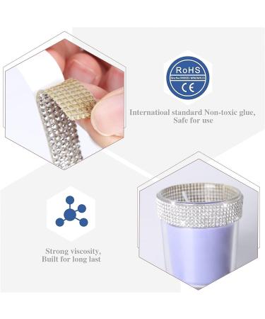 Self Adhesive Rhinestone Strips Tape - Silver Crystal Ribbon for DIY Event Decor - 2mm Rhinestones - 0.51inch X 6.6 Yards - Buy Online on GoSupps.com