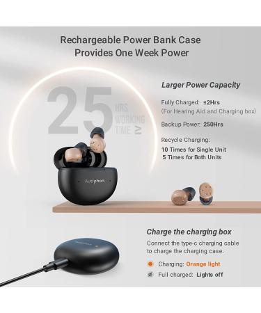 Autiphon Advanced Digital Rechargeable Hearing Aids for Seniors - Noise Cancelling Mini CIC Devices with Charging Case - Beige Pair - Buy Online on GoSupps.com