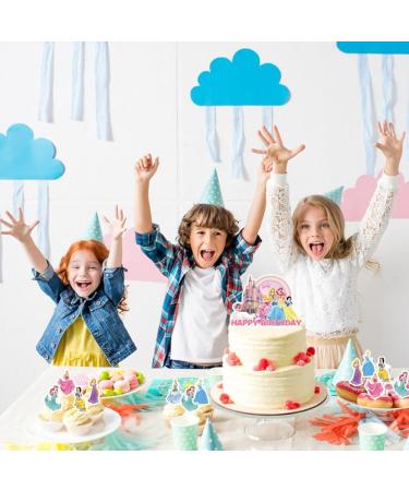 25 Pcs Princess Theme Party Supplies for Kids Birthday Anime Cake Decorations Cake Topper Cupcake Toppers Baby Shower - Buy Online on GoSupps.com