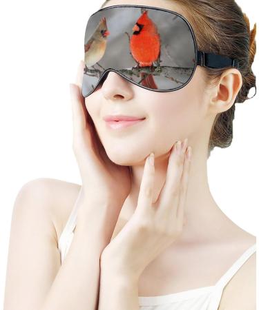 Northern Cardinal Sleep Mask - Adjustable Eye Cover for Sleeping, Blocks Light - Men and Women - Buy Online on GoSupps.com