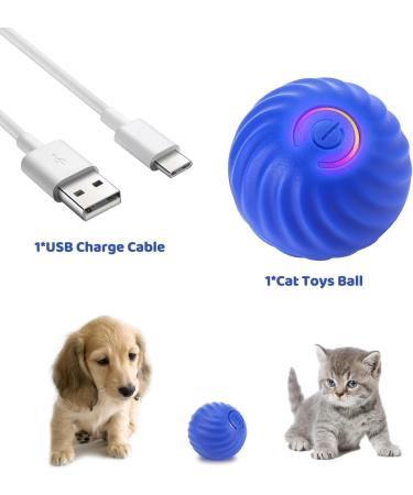 Interactive Cat Toy Ball - LED Light & 360 Self-Rotating - Navy Blue - Stimulation & Fun for Cats - Buy Online on GoSupps.com