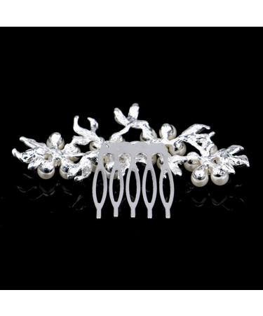 Dooppa Hair Comb Bridal Wedding Flower Rhinestones Women Hair Comb D14 - Buy Online on GoSupps.com