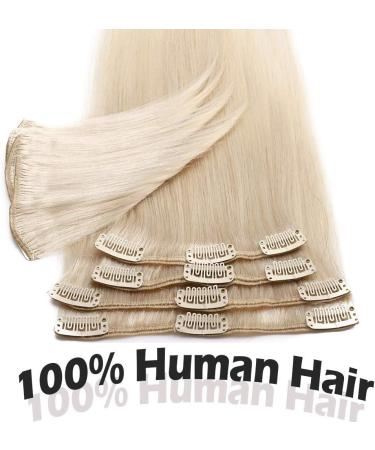 20in Long Hair Extensions Clip in 100% Real Remy Human Hair 70g #70 Bleach White 8pieces Straight -Basic Thickness - Buy Online on GoSupps.com