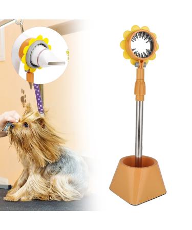 Blow Dryer Holder Stand Hair Dryer Stand Holder Hands Free Flexible Hair Dryer Stand Stainless Steel Adjustable Angle Hair Dryer Holder With Stable Base Easily Install and(Yellow belt flowers)