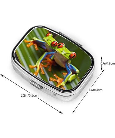 Red Eyed Tree Frog Dual Compartment Pill Case | Cute Travel Pill Box Organizer for Purse & Gifts - Buy Online on GoSupps.com