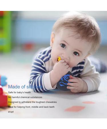 Chewy Necklace for Babies | Blue Dragon Print Silicone Teething Relief | 2-Piece Chewable Chain - Buy Online on GoSupps.com