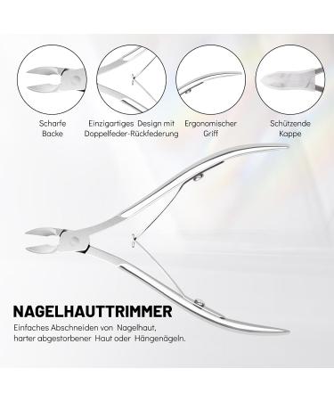 Aokitec Cuticle Trimmer with Cuticle Pusher 5 Pieces Professional Stainless Steel Pedicure Manicure Tools Kit with Triangle Nail Polish Scraper Cuticle Nipper Nail Dust Brush for Fingernails & - Buy Online on GoSupps.com