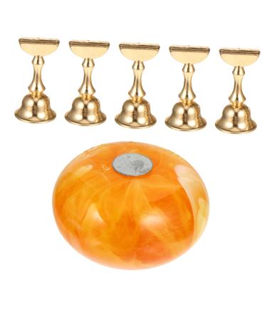Beaupretty 1 Set Manicure Practice Base False Nail Tip Holder Press on Nail Stand Nail Display Tips Stand Acrylic Stands for Display Nail Practice Base Magnetic Practice Supplies Resin 3.5x3.5cm Amber