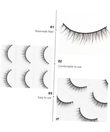 DOITOOL Natural False Eyelashes 5 Pairs Short Eyelash Artificial Fiber Extend Fluffy 6d Natural False Lashes 3.3x1x0.5cm Black - Buy Online on GoSupps.com