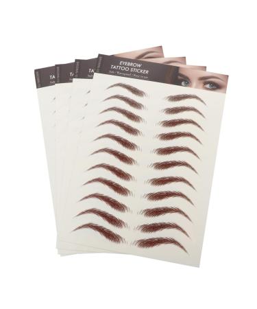 SOESFOUFU Eyebrow Decals 4 Sheets Waterproof Eyebrow Stickers Hair Decals 4d False Eyebrows Cosmetics Post Paper 6d Make up 21x14.8cm Brown
