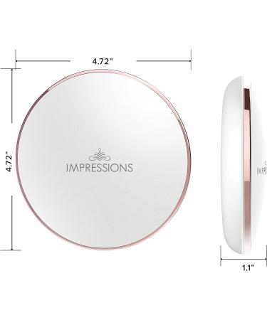 Impressions Coco LED Compact Mirror with Dimmer Button - Travel Makeup Mirror with 7X Magnifying Glass - Buy Online on GoSupps.com