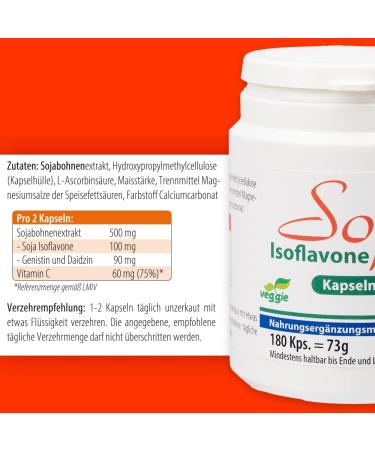 Pharma-Peter SOJA ISOFLAVONE Vegetarian Capsules - 180 Count | Premium Soy Isolate Supplement for Wellness - Buy Online on GoSupps.com