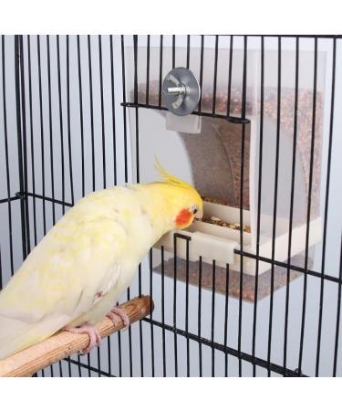 Komunj Transparent Food Dispenser for Budgies Canaries Nymphensitties & Finches Durable Seed Container - Buy Online on GoSupps.com