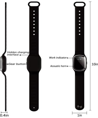Wskvlcg Ultrasonic Mosquito Repellent Bracelet Watch | USB Rechargeable Anti Mosquito Wristband for Adults and Kids | Mosquito Insect Repellent Band (Black) - Buy Online on GoSupps.com