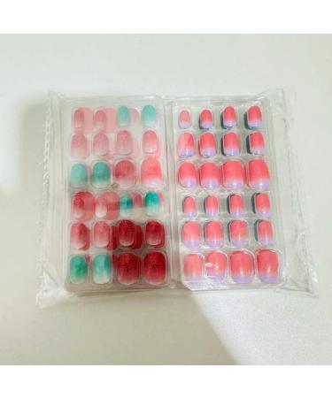 Kalolary Children s Press-On Nails - Gradient Color Fake Nails Set with Glue for Girls - 4 Boxes Short Faux Nail Tips - Buy Online on GoSupps.com