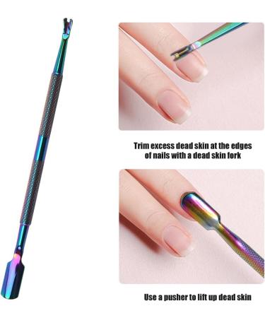 VUHSGTE 2-in-1 Nail Cuticle Remover Trimmer Nail Care Tool Cuticle Pusher Nail Polish Remover for Manicures and Pedicures Stainless Steel - Buy Online on GoSupps.com