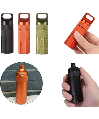 Vogueing Tool Waterproof Pill Holder | EDC Metal Survival Capsule for Camping Climbing Cycling & Hiking - Round Head Black - Buy Online on GoSupps.com