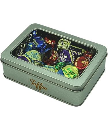Walkers Toffee Sweets Assorted Flavours and Chocolate Eclairs x 200g Bundle with Silver Window Lid Refillable Tin - Buy Online on GoSupps.com