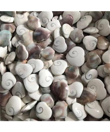 White Shell Heart Natural Stones Minerals Crystals GemsReiki for Home Decoration NaturalReiki Decoration Full of Texture 30-40mm 1pcs - Buy Online on GoSupps.com