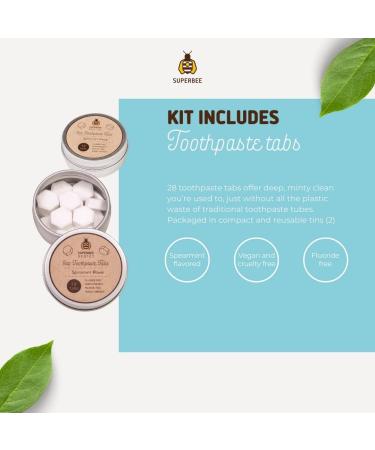 Eco-Friendly SuperBee Women Gift Box - Toothpaste Tablets Bamboo Toothbrush Body Scrubbers & More | Perfect Housewarming & Christmas Gift - Buy Online on GoSupps.com