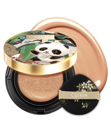 CATKIN Panda Land Foundation Full Coverage Breathable Cushion Foundation with Nourishing and Long-wearing Formula Buildable Coverage for Sensitive Skin 15g*2 (C04 BUFF) 15.00 g (Pack of 1) C04 BUFF